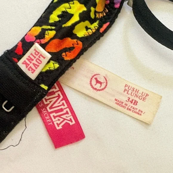 34 B SEQUINED PINK NATION VICTORIAS SECRET BRA SUPER CUTE SEE PICS FOR DETAILS - Picture 4 of 5